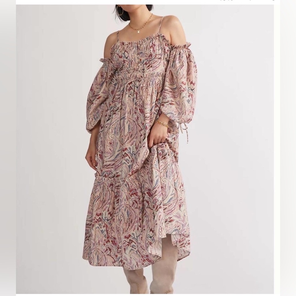 Anthropologie House of Harlow 1960 Pink Off-Shoulder Sundress